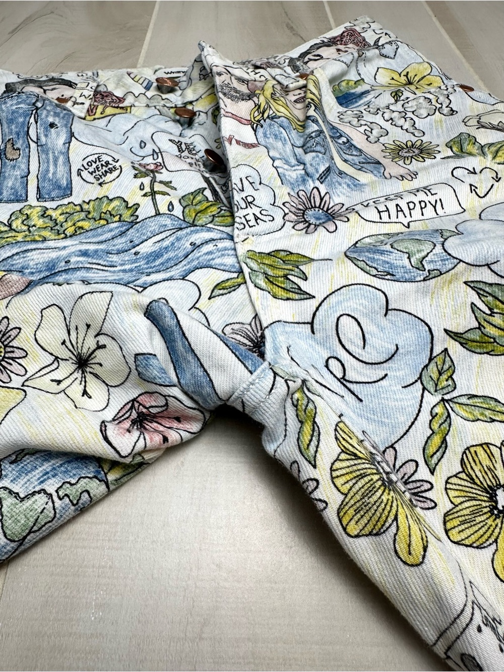 Wrangler X Anthropologie Women's Save The Planet Earth Day Jeans - Picture 10 of 14